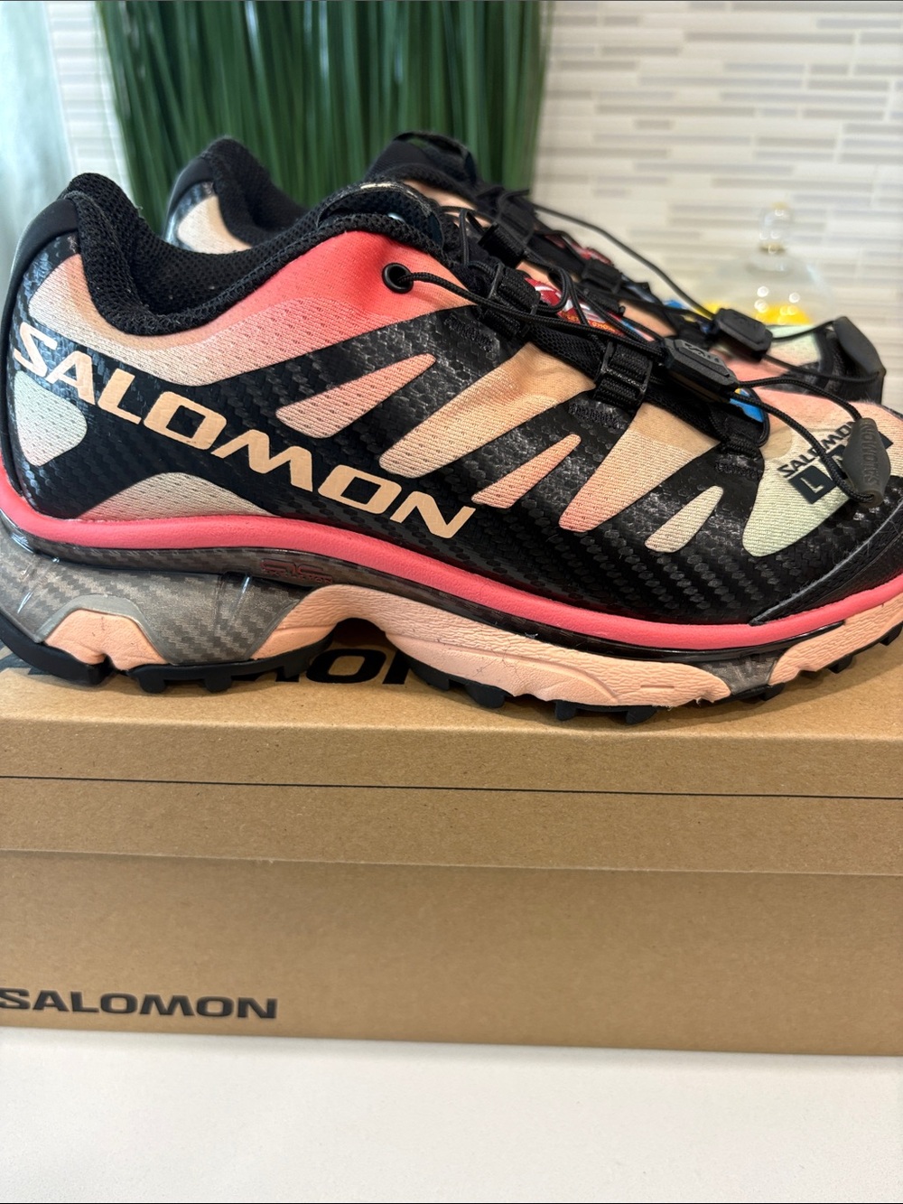 Salomon S/Lab Women's Trail Shoes in Coral, Black and Peach - Picture 4 of 11